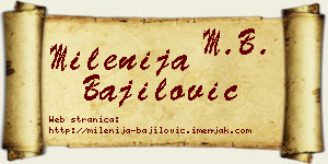 Milenija Bajilović vizit kartica